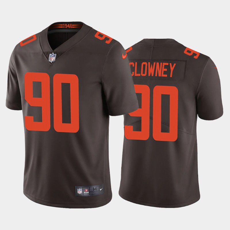 Men Cleveland Browns #90 Jadeveon Clowney Nike Brown Alternate Game NFL Jersey
